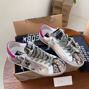 Golden Goose Snakeskin Sneakers - Pink and Gray